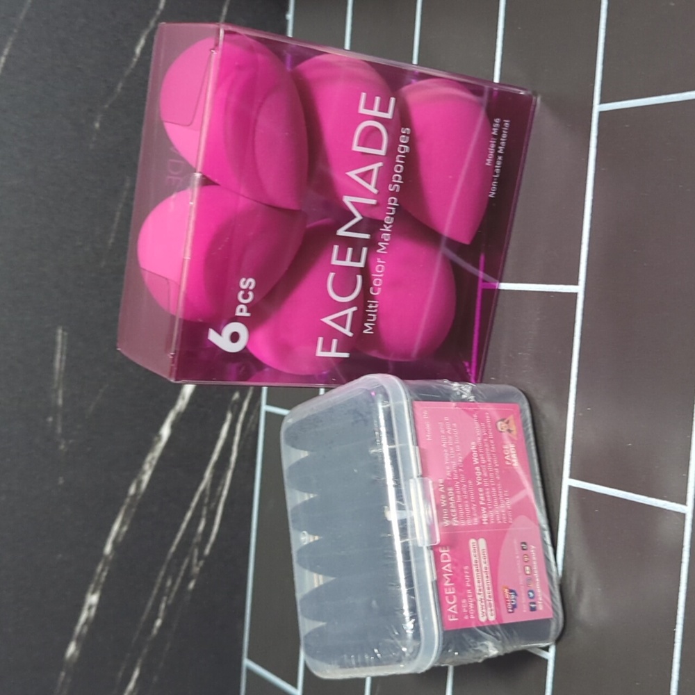 Facemade 6 Pcs Makeup Sponges & 6 powder puffs NEW